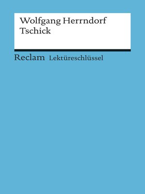 cover image of Lektüreschlüssel. Wolfgang Herrndorf